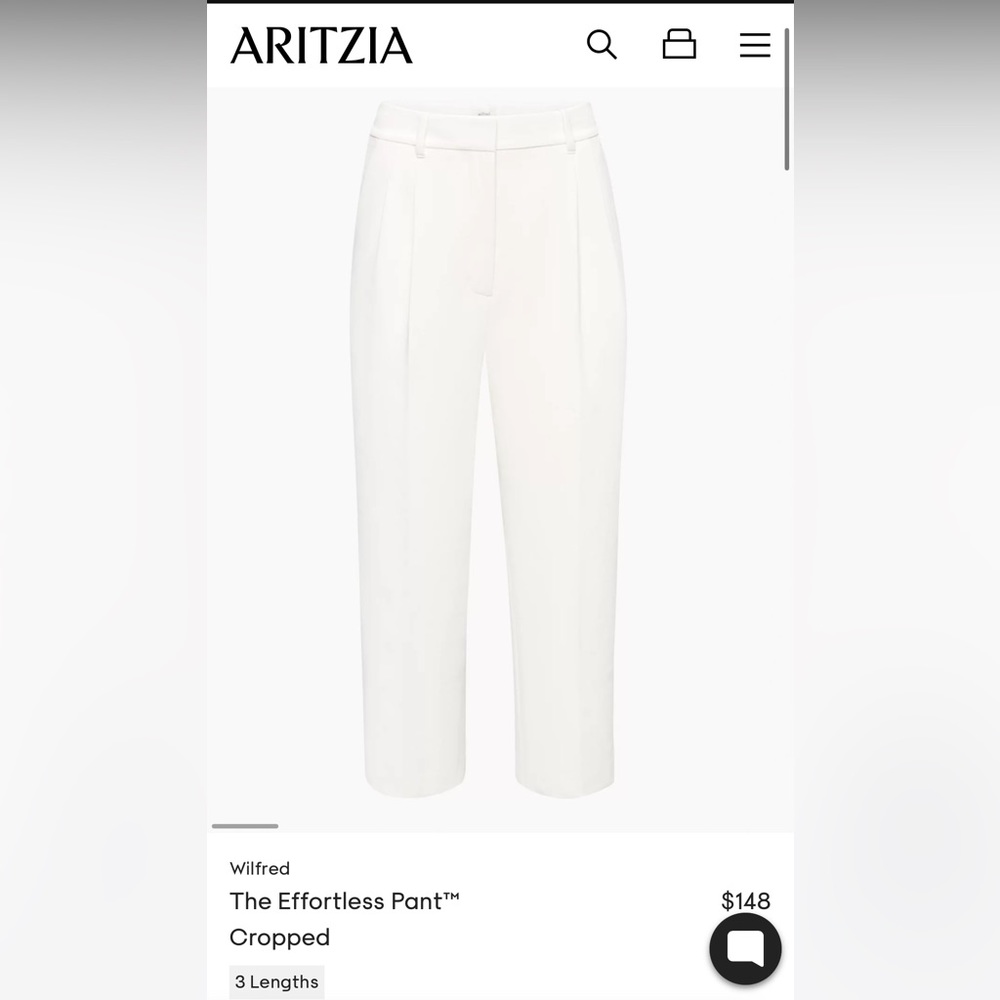 Aritzia cropped Effortless Pants